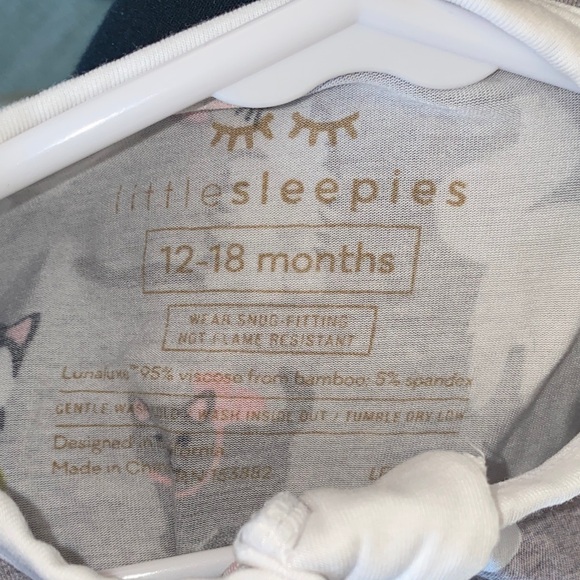 Little Sleepies Gray Cat Print Footie. Size 12-18 months - Picture 6 of 6